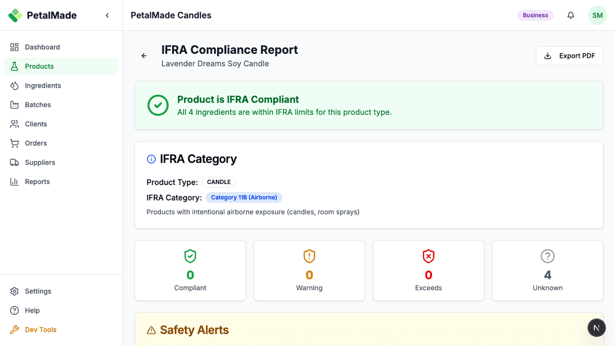 IFRA Compliance in Seconds